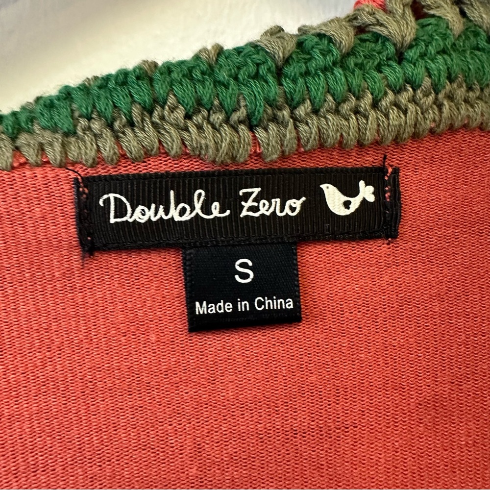 Double Zero Multicolor Crochet Ruffle Open Front … - image 4